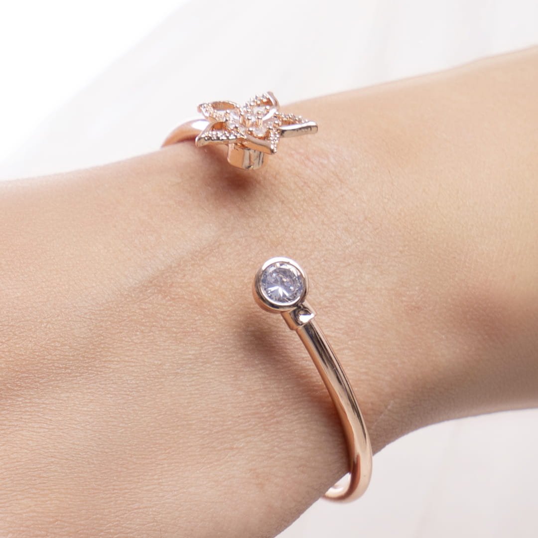Stainless Steel Blossom Crystal Bracelet