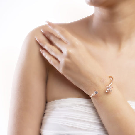 Stainless Steel Blossom Crystal Bracelet