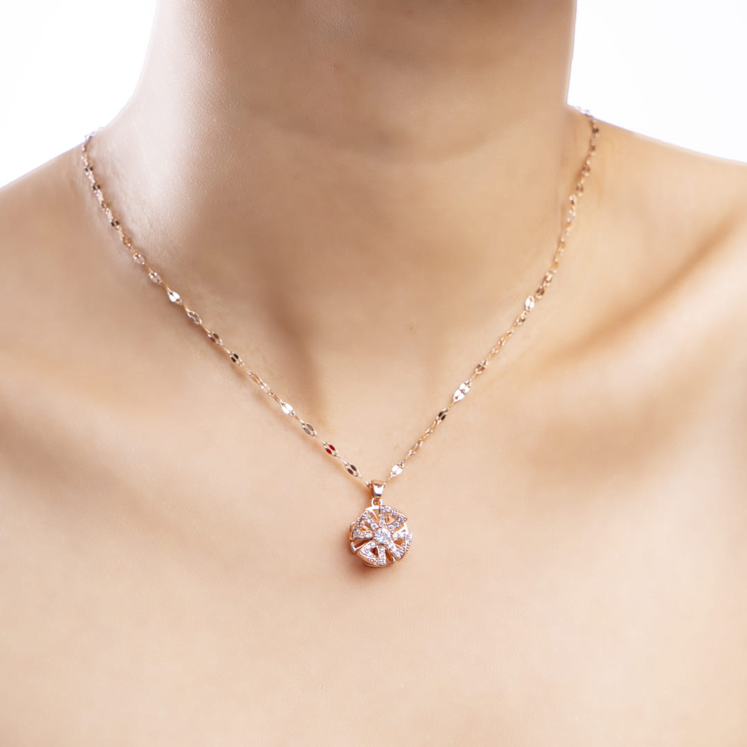 Rose Gold Flower Chain Pendant