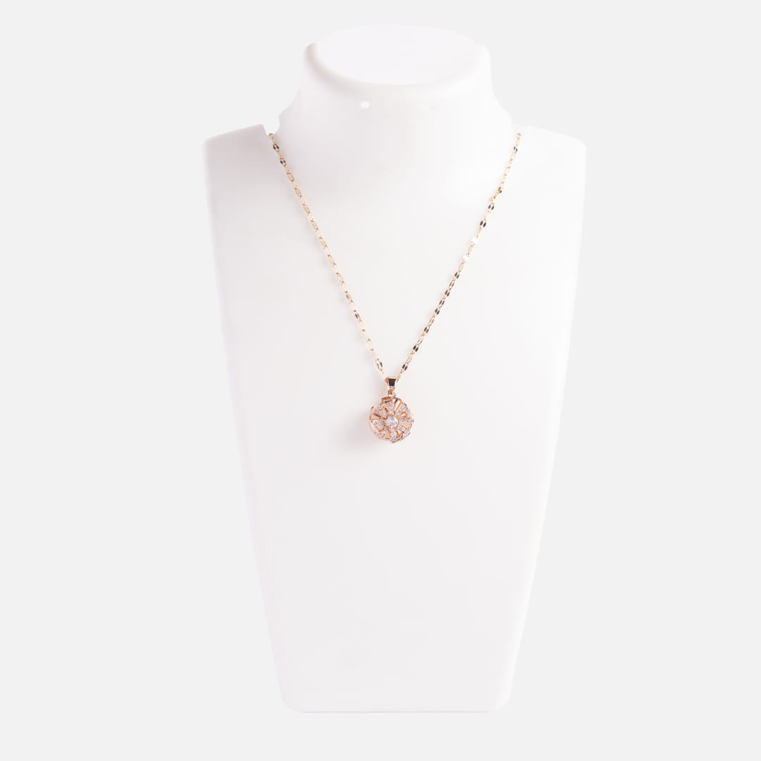 Rose Gold Flower Chain Pendant