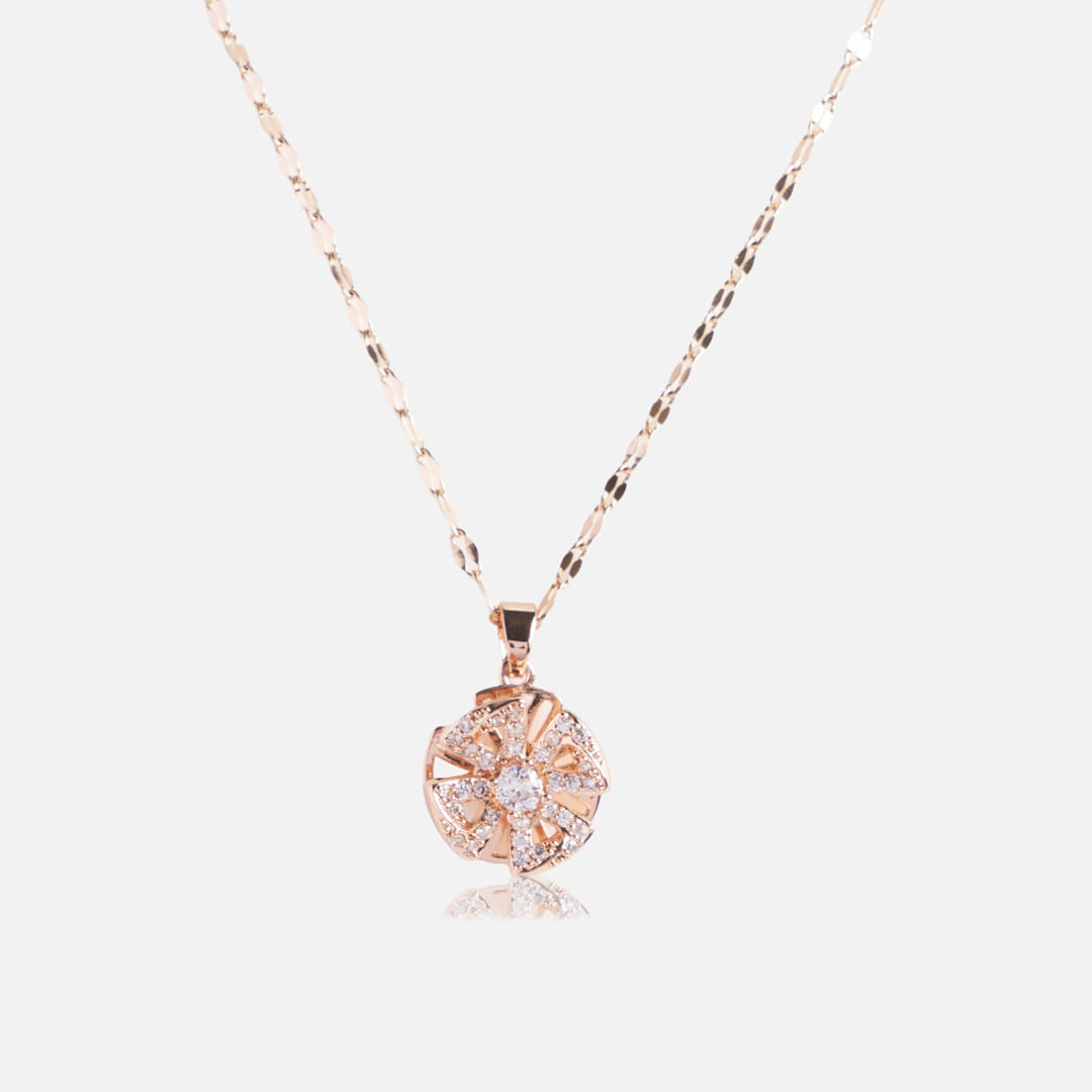Rose Gold Flower Chain Pendant