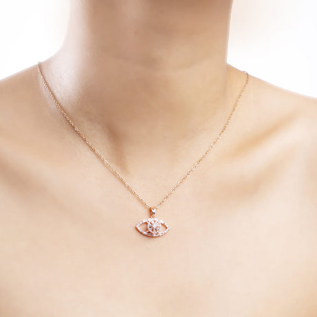 Rose Gold Evil Eye Chain Pendant