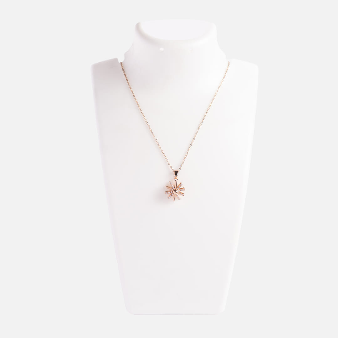 Rose Gold Sunburst Chain Pendant