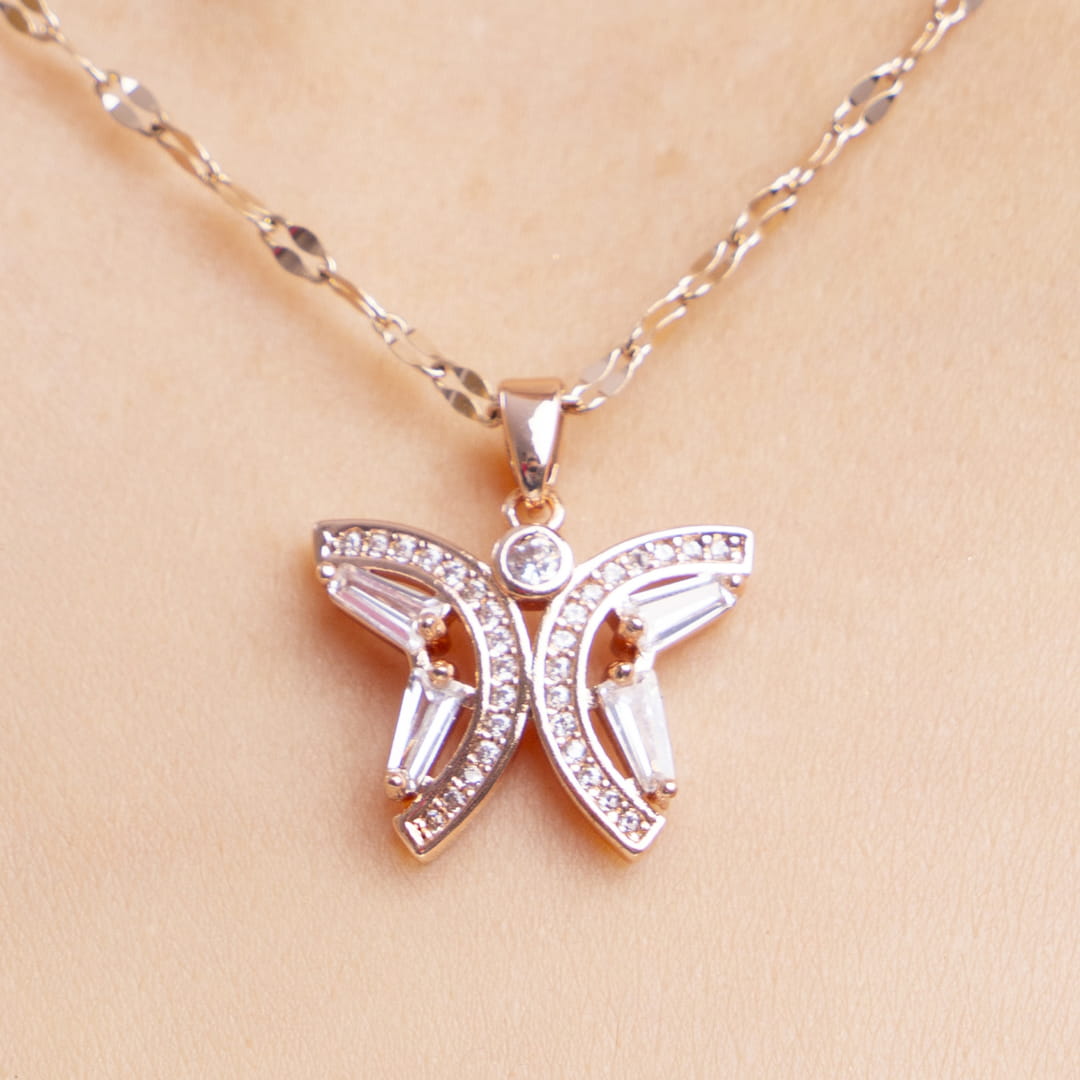 Rose Gold Butterfly Chain Pendant