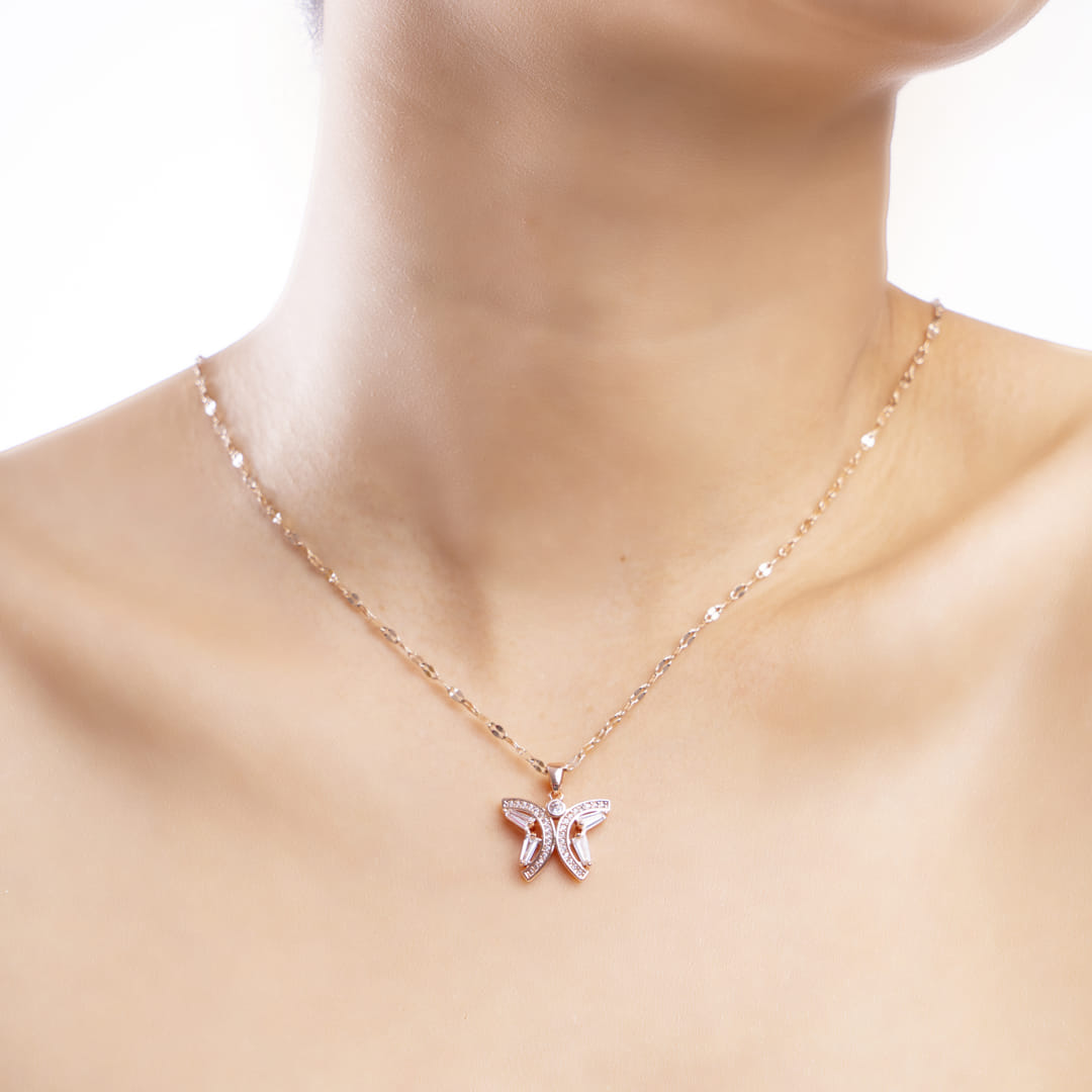 Rose Gold Butterfly Chain Pendant