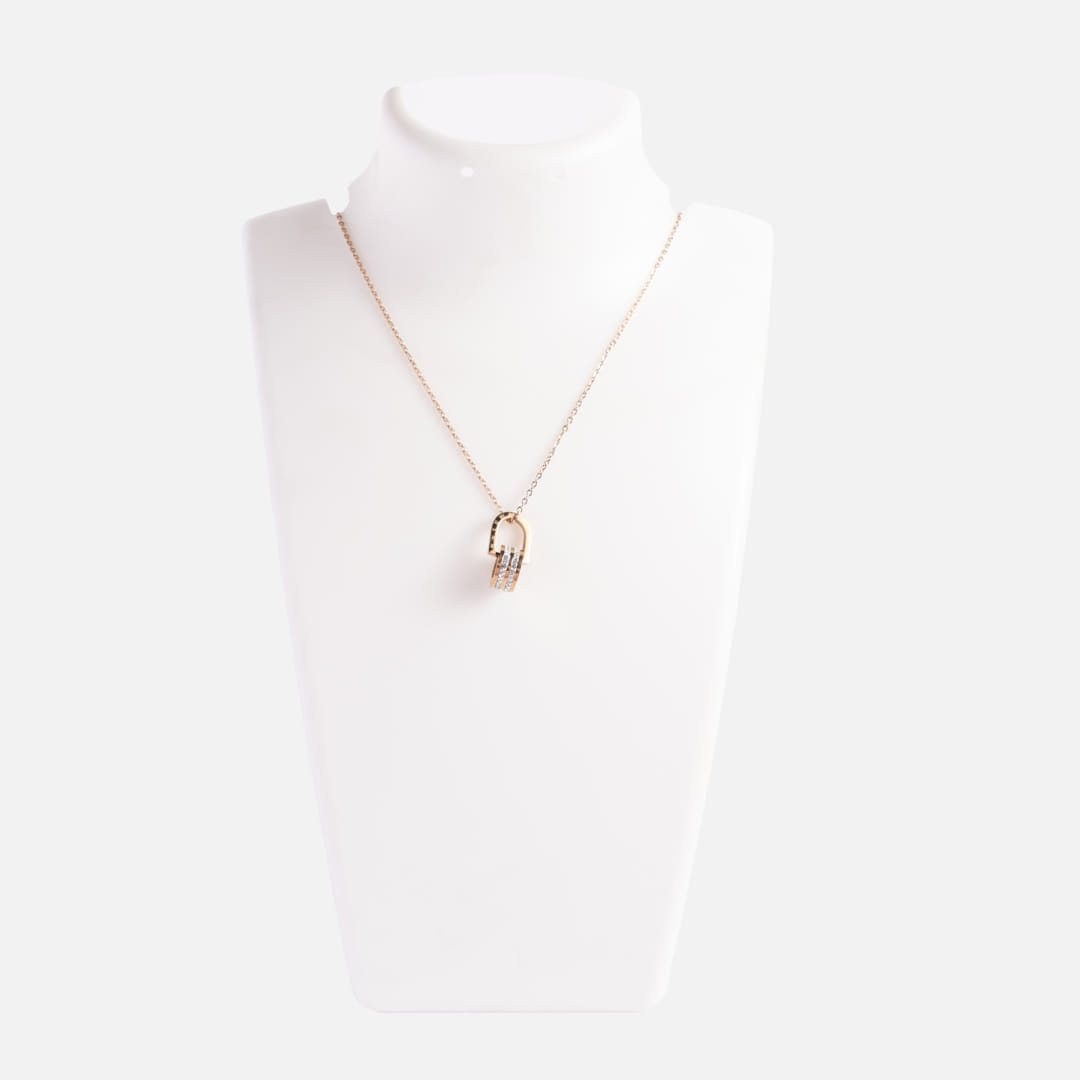 Rose Gold Mini Ring Chain Pendant