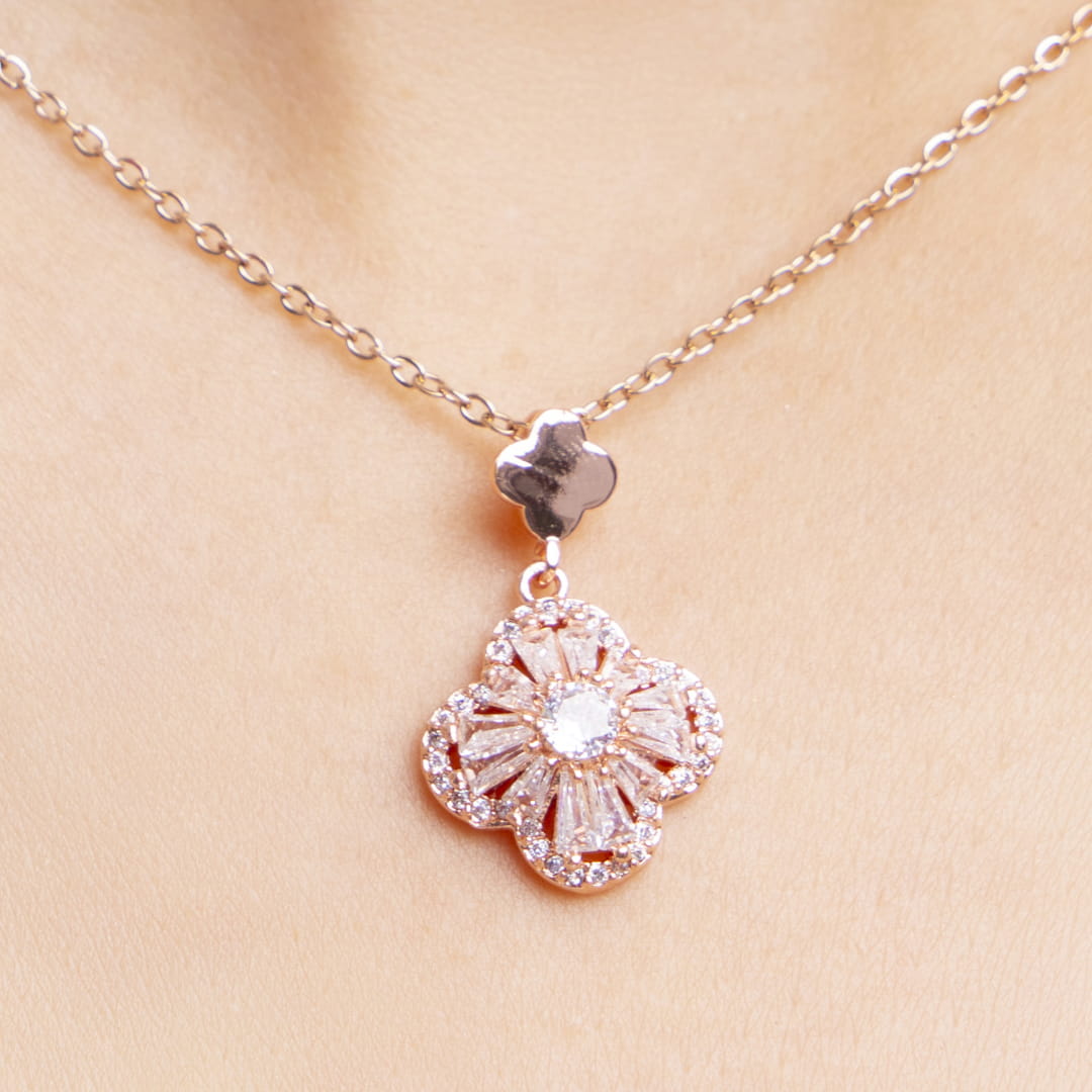 Rose Gold Filigree Chain Pendant