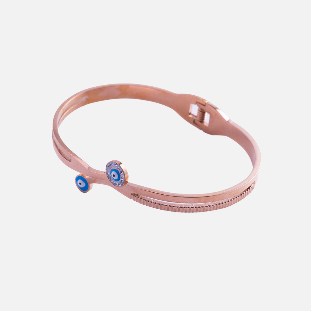 Evil Eye Rose Gold Bangle Bracelet