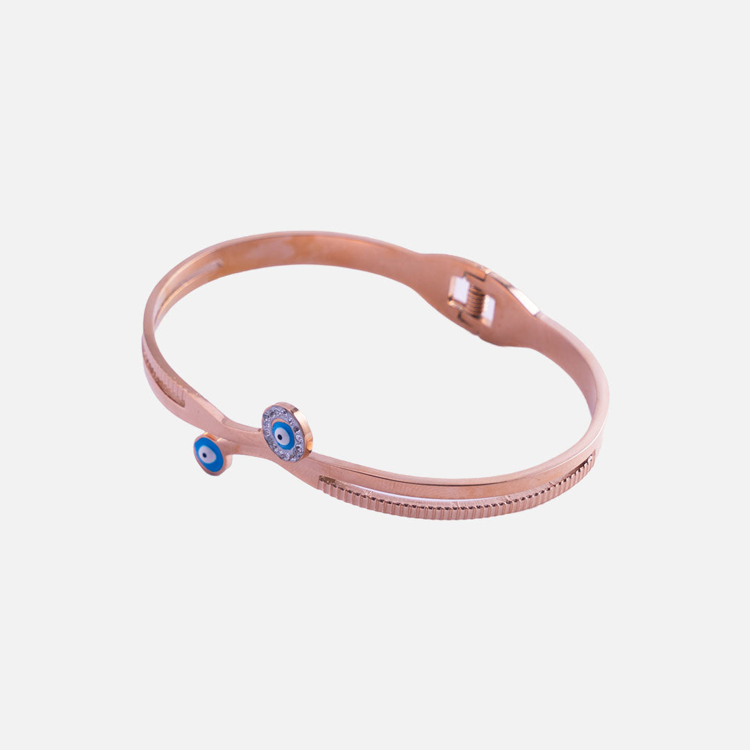 Evil Eye Rose Gold Bangle Bracelet