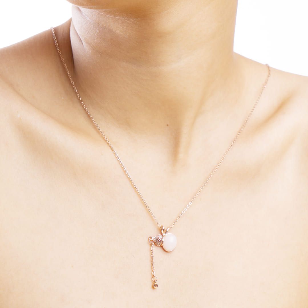 Rose Gold Chain with Minimalist Pink Pendant