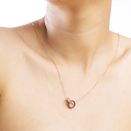 Minimalist Rose Gold Circle Pendant Necklace