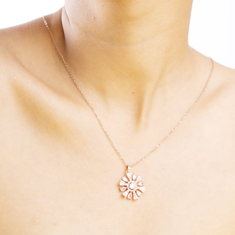 Rose Gold Floral Chain Pendant