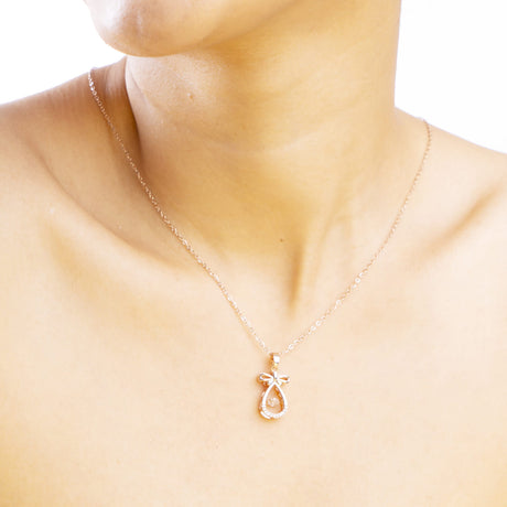 Rose Gold Teardrop  Chain Pendant