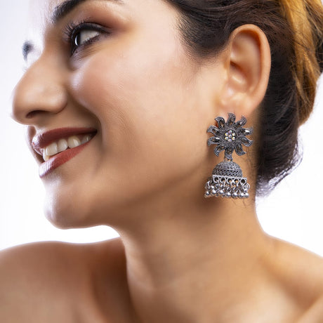 Floral Sunburst Jhumka Earring