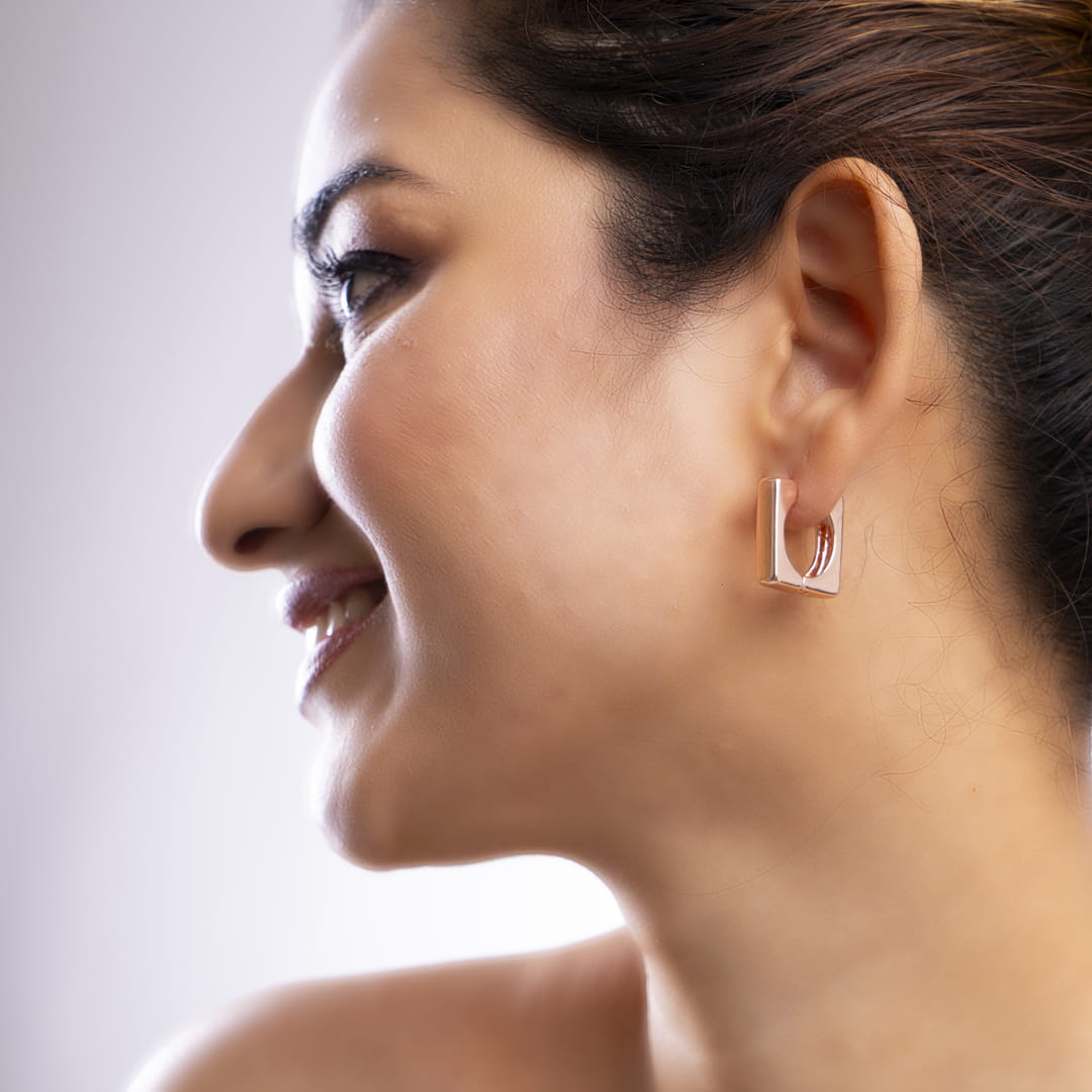 Polished Geometric Hoop Earrings