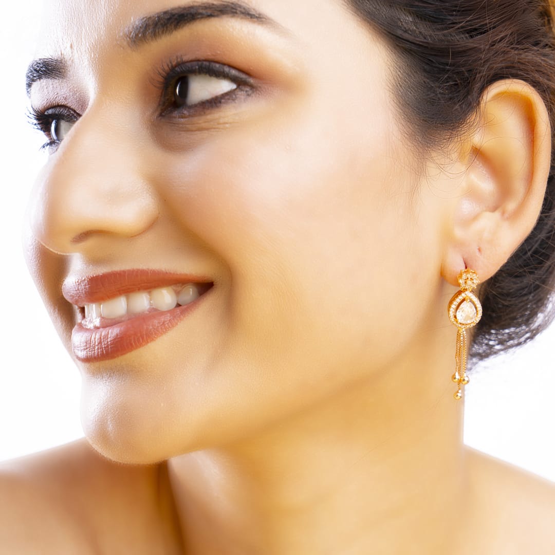 Rose Gold Teardrop Dangle Earrings