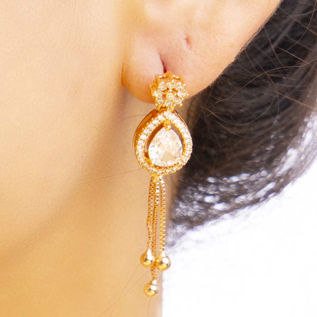Rose Gold Teardrop Dangle Earrings