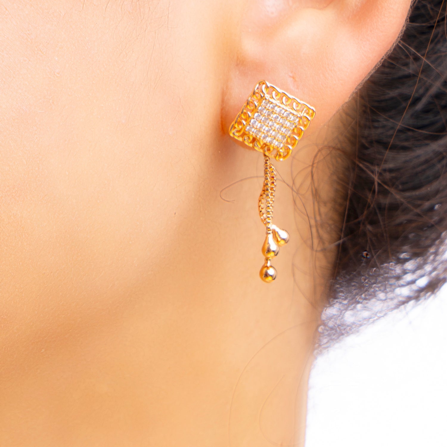 Twirl Dangle Stud Earrings