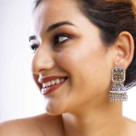 Geometric Statement Jhumka Earrings