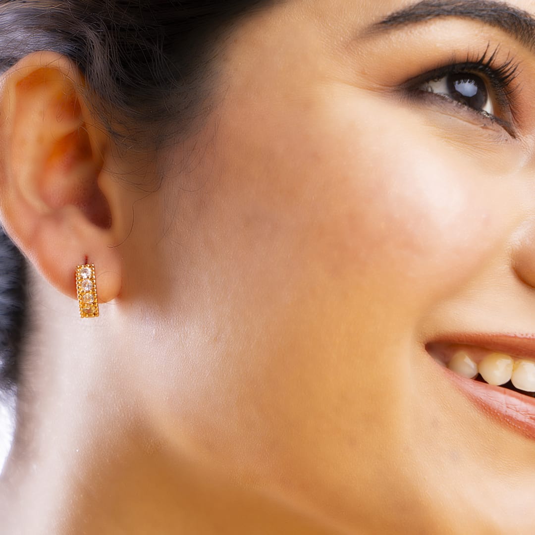 Rose Gold Huggie Hoop Earrings