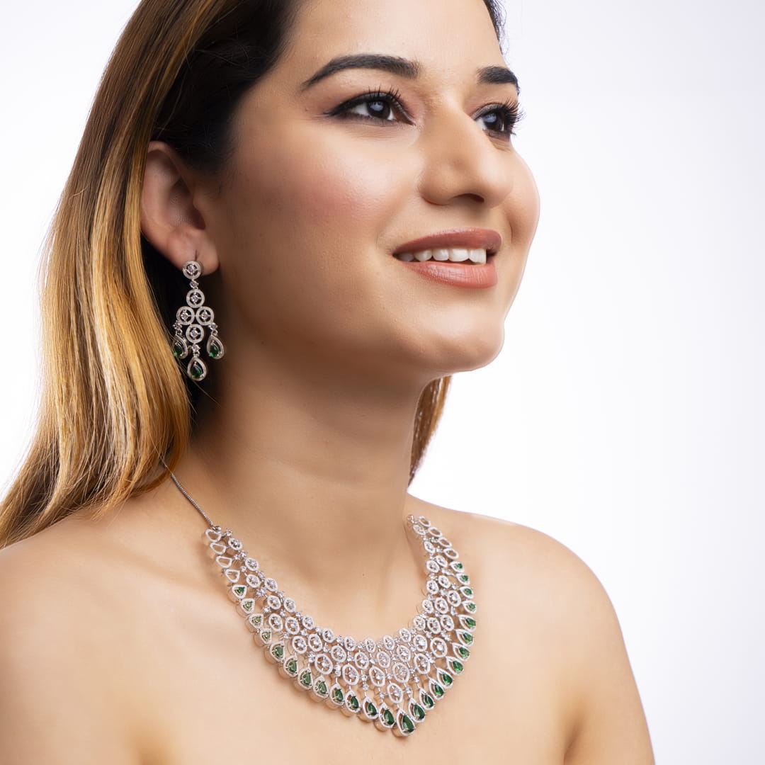 Elegant American Diamond Necklace Set