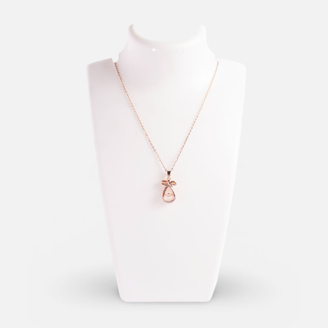 Rose Gold Teardrop  Chain Pendant