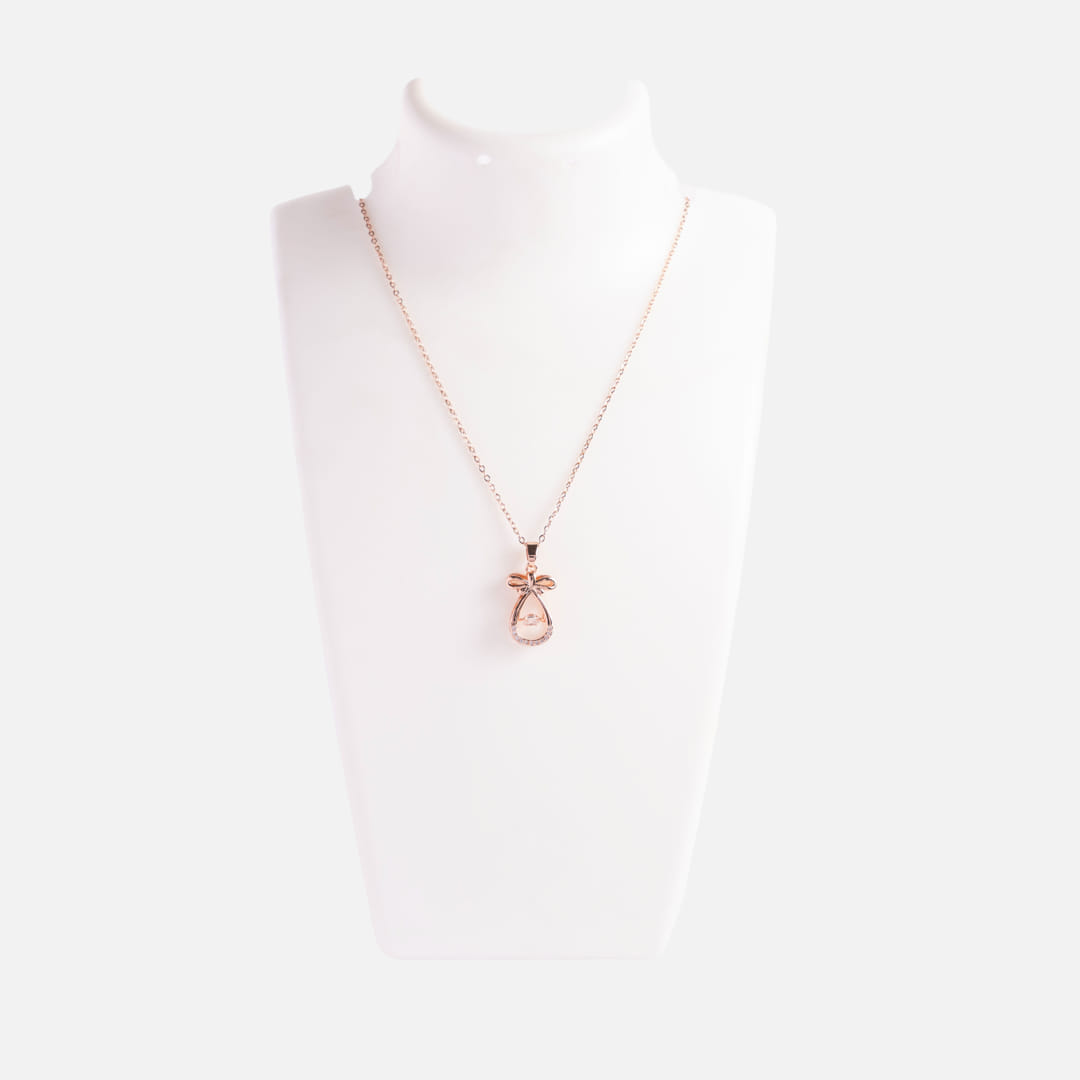 Rose Gold Teardrop  Chain Pendant