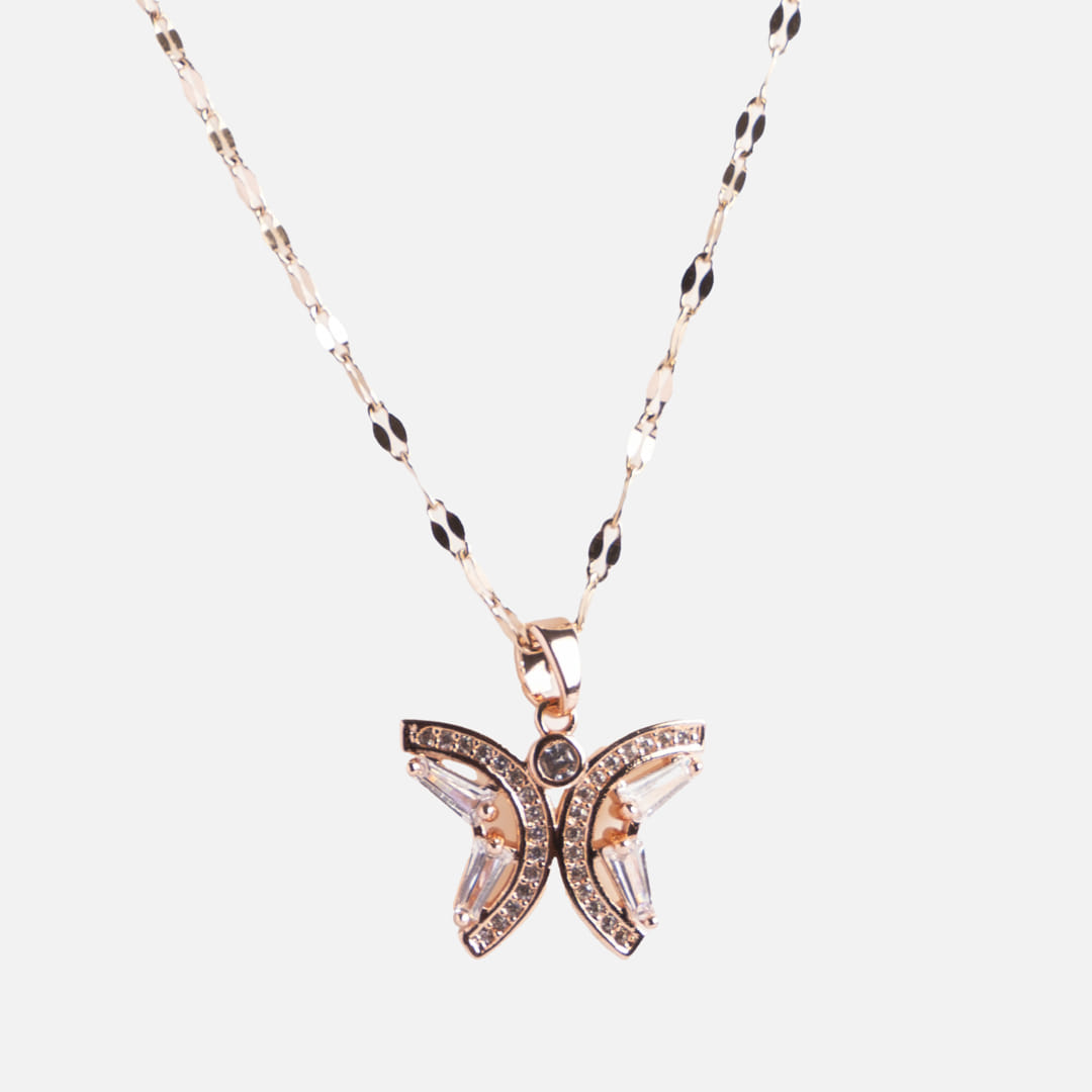 Rose Gold Butterfly Chain Pendant