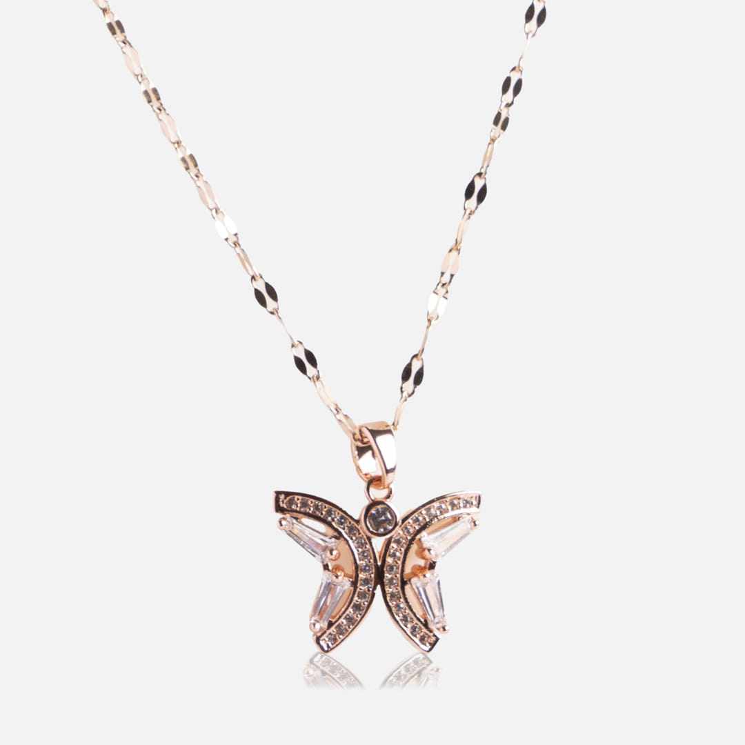 Rose Gold Butterfly Chain Pendant