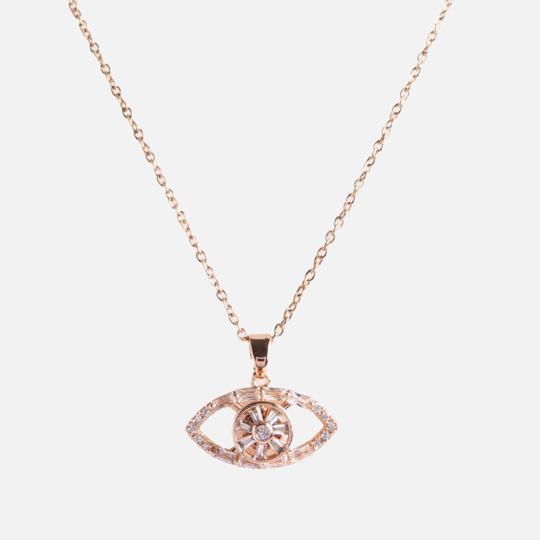 Rose Gold Evil Eye Chain Pendant