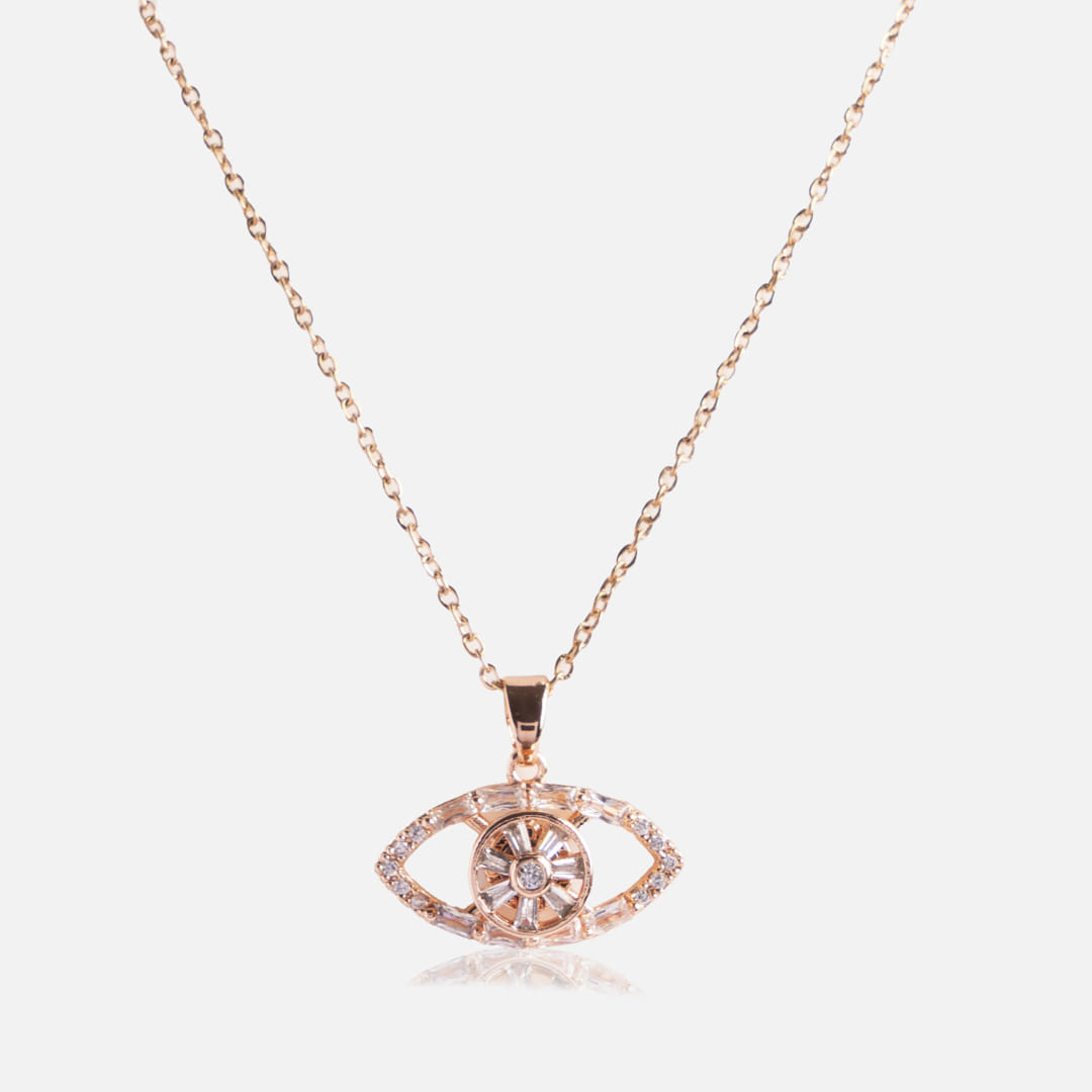 Rose Gold Evil Eye Chain Pendant