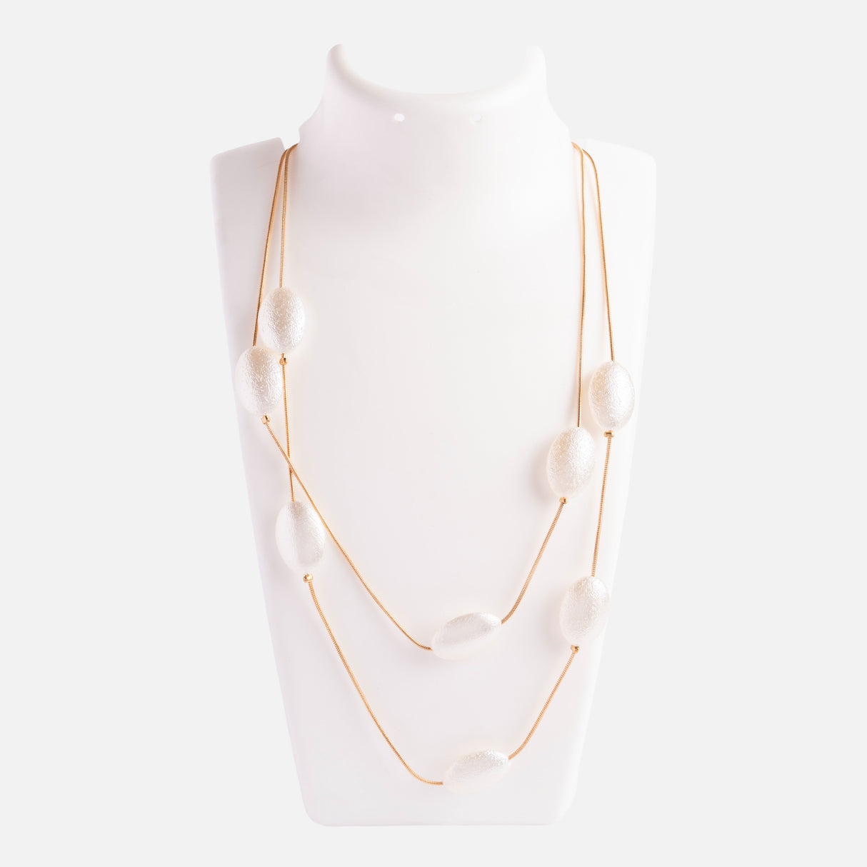 Elegant Double-Layer Oval Bead Necklace