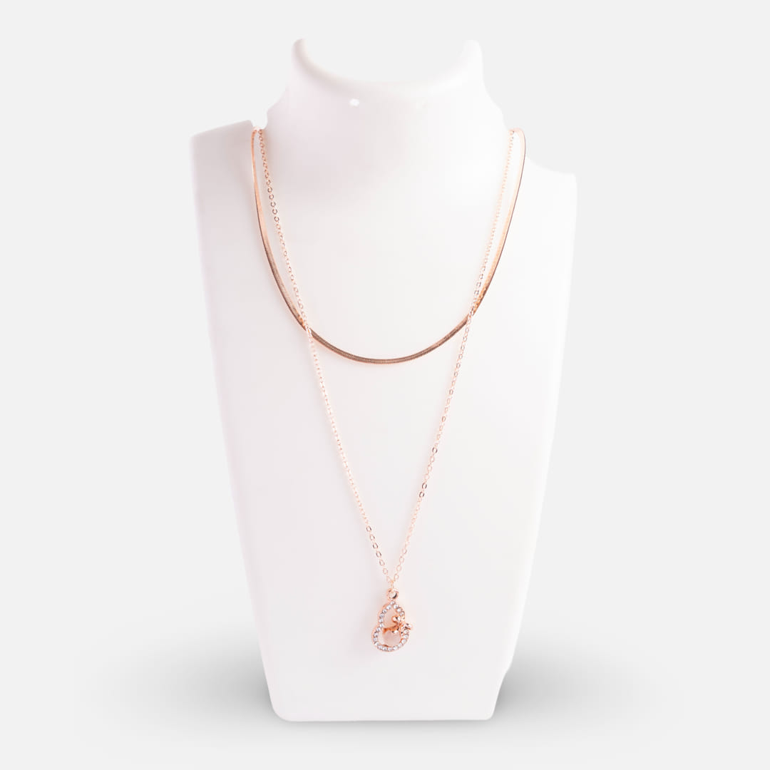 Rose Gold Pear-Shaped Pendant Necklace