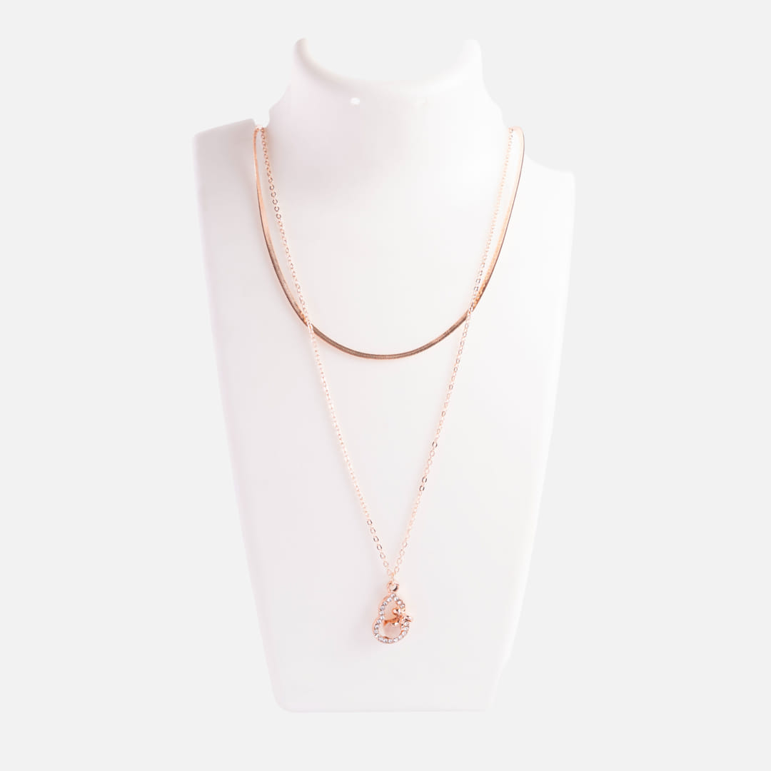 Rose Gold Pear-Shaped Pendant Necklace