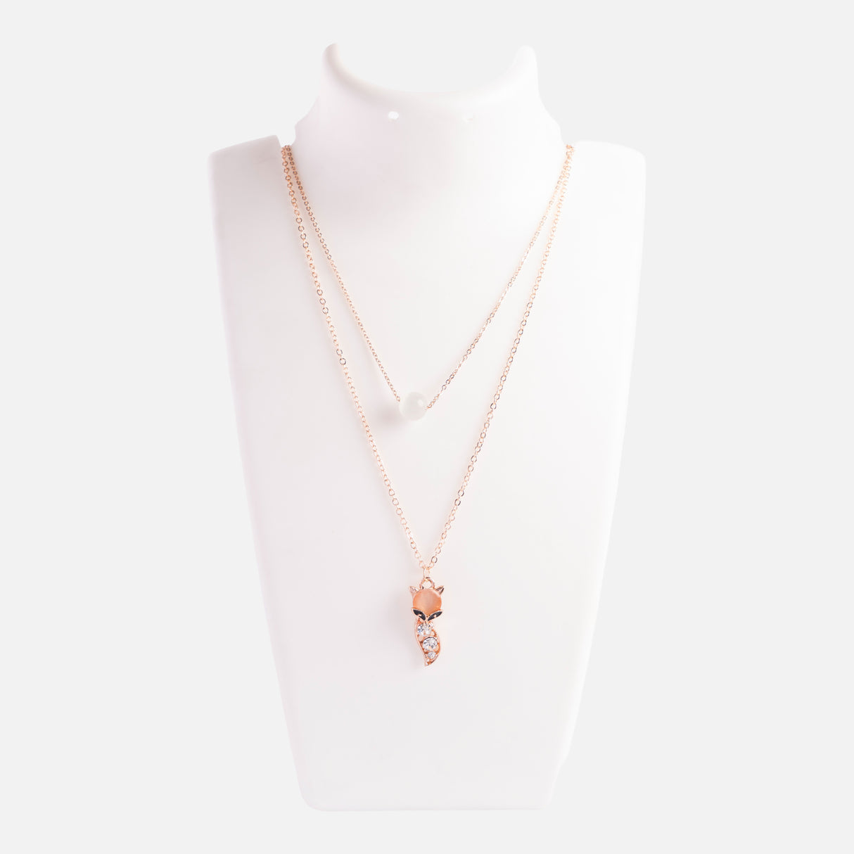 Fox-Shaped Rose Gold Pendant Necklace