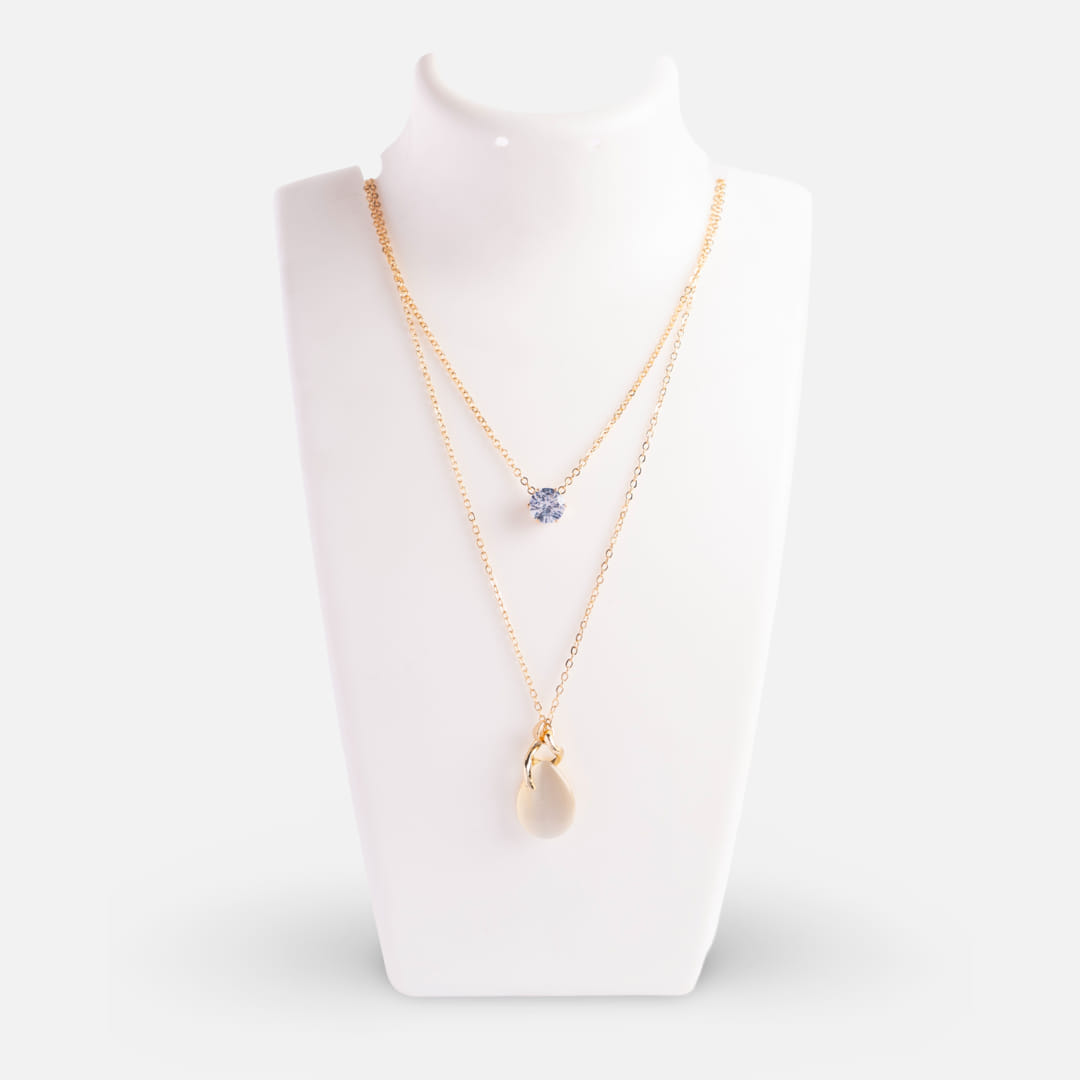 Gold Layered Teardrop Necklace