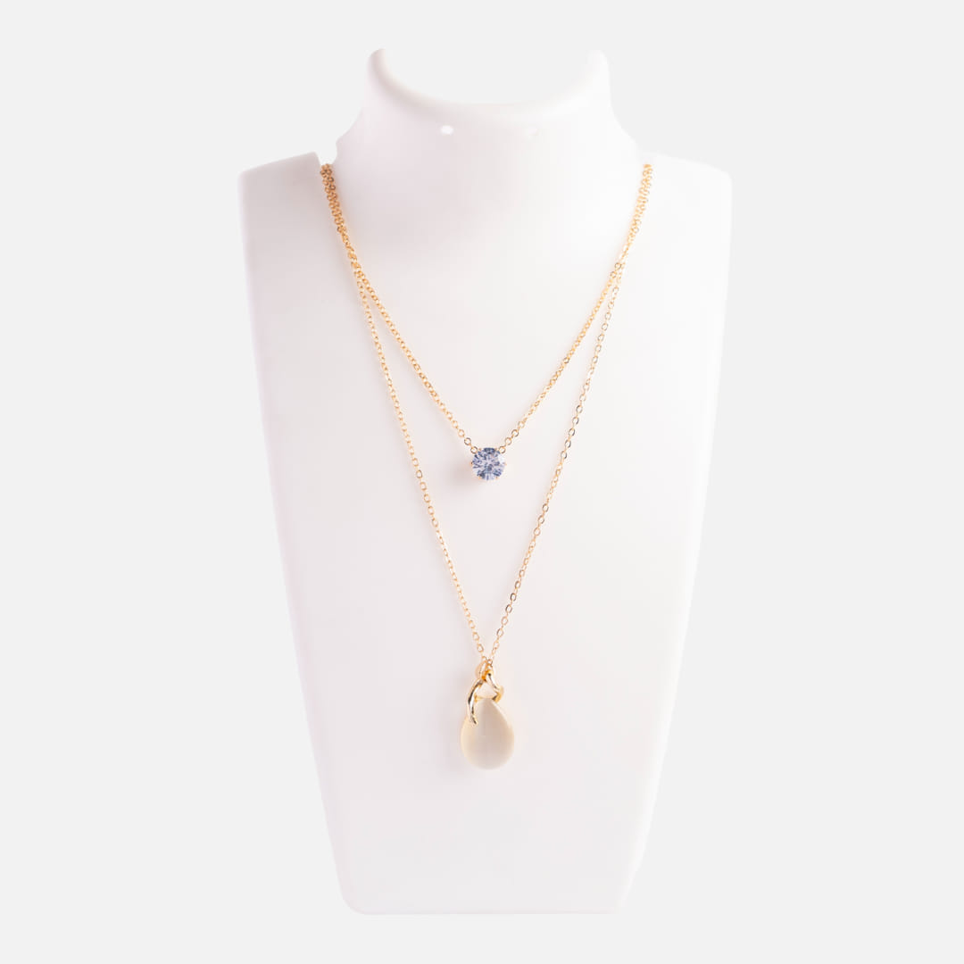 Gold Layered Teardrop Necklace