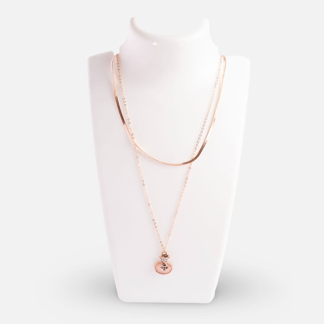 Dual-Layer Sleek Chain with Cat Pendant Necklace