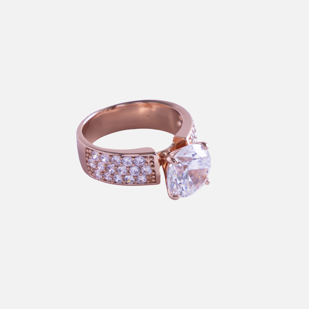 Regal Radiance Brass American Diamond Ring