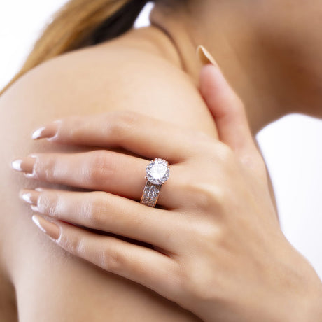 Regal Radiance Brass American Diamond Ring