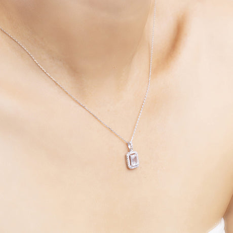 Radiant Rectangle Chain Pendant and Earrings Set