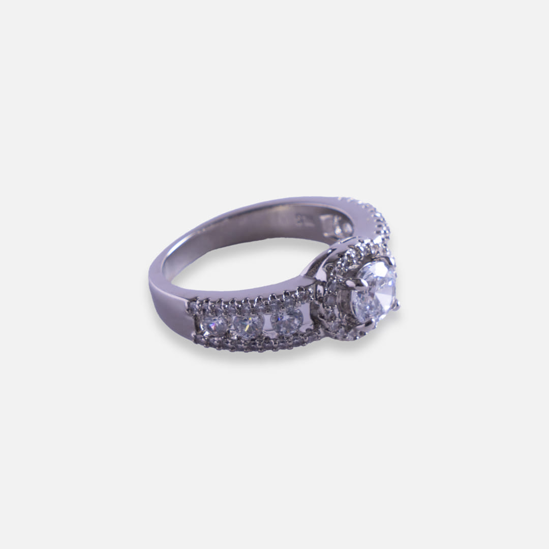 Double Halo American Diamond Ring
