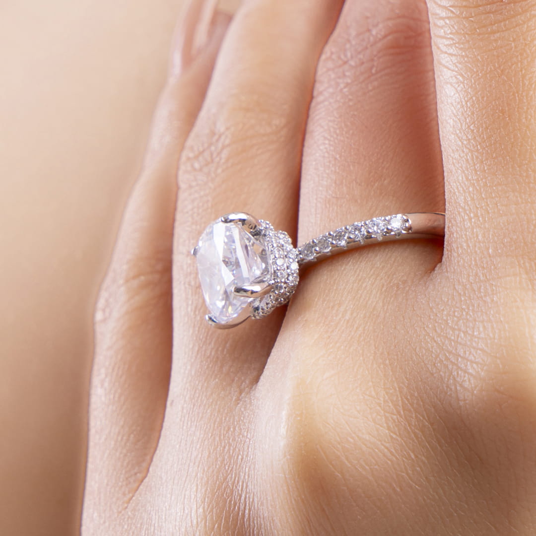 Radiant Halo American Diamond Ring