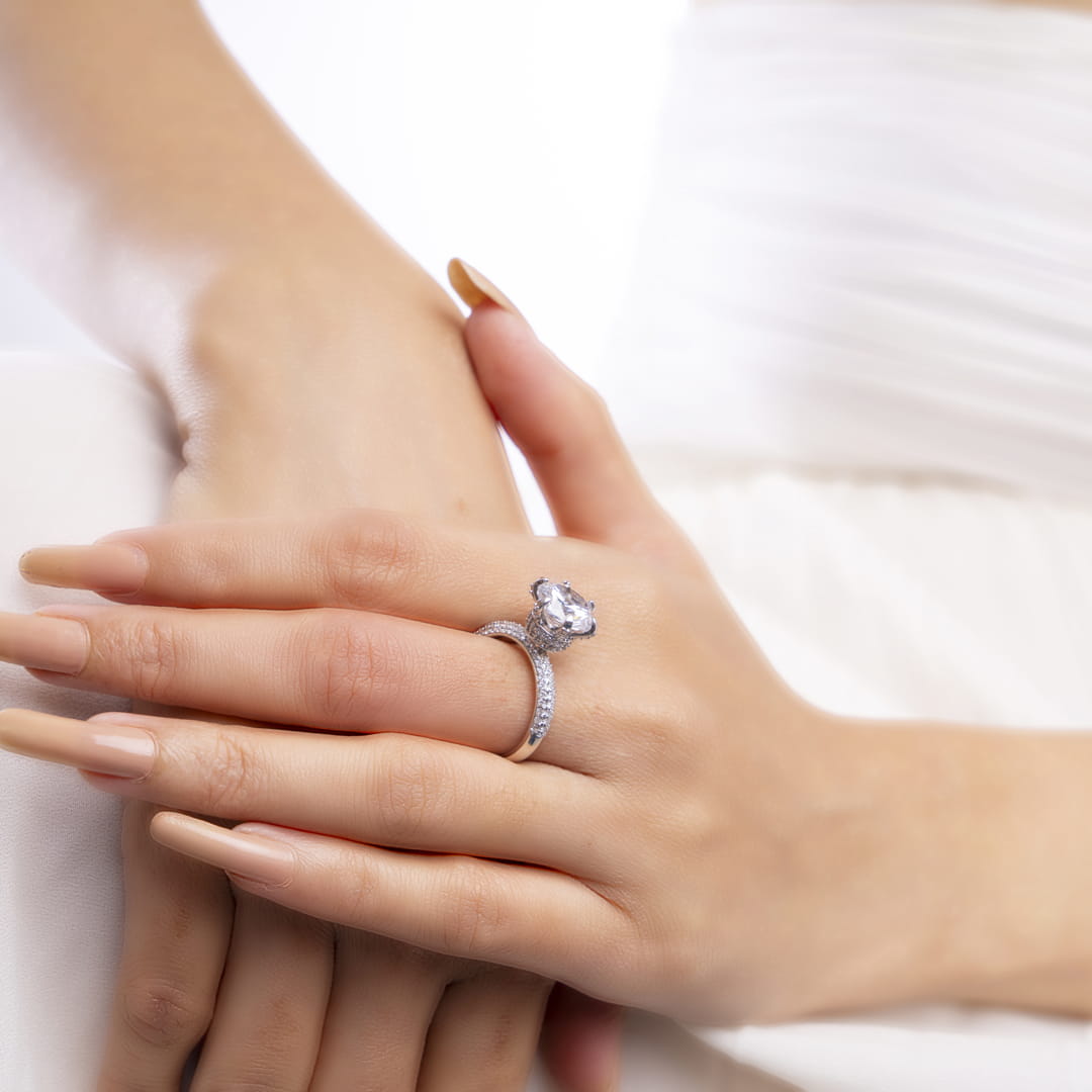 Radiant Halo American Diamond  Ring
