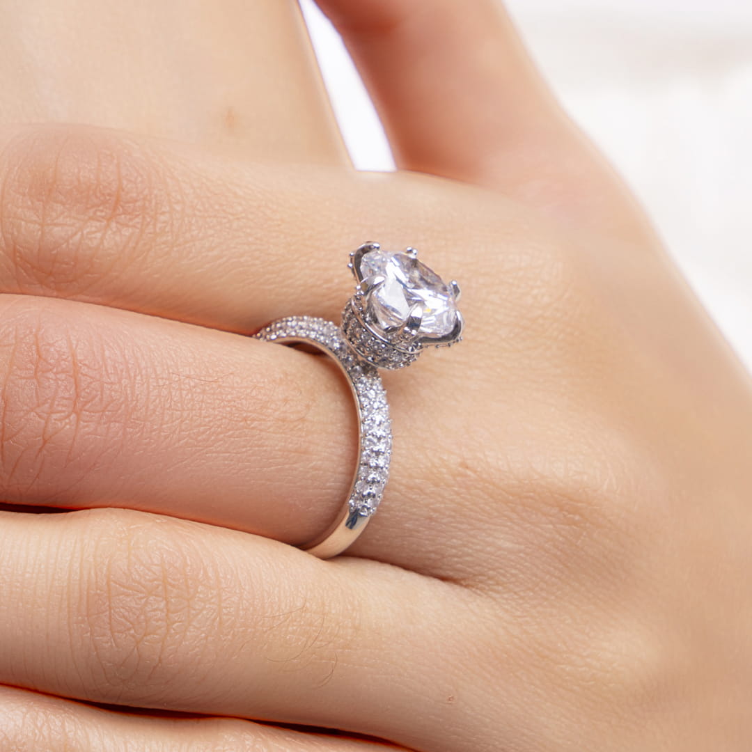 Radiant Halo American Diamond  Ring