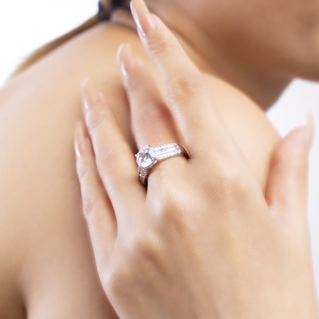 Regal Brass Splendor American Diamond  Ring