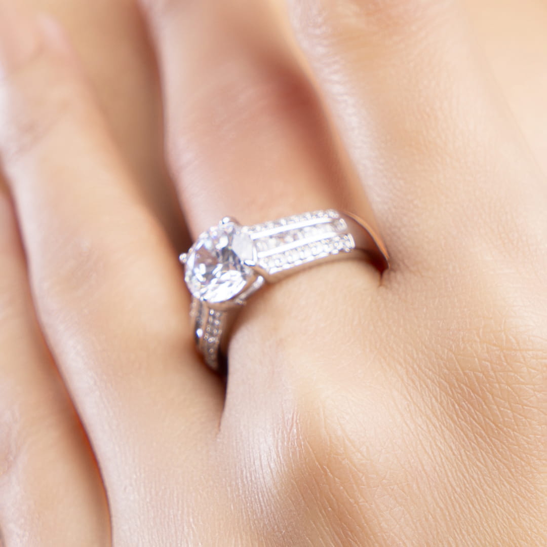 Regal Brass Splendor American Diamond  Ring