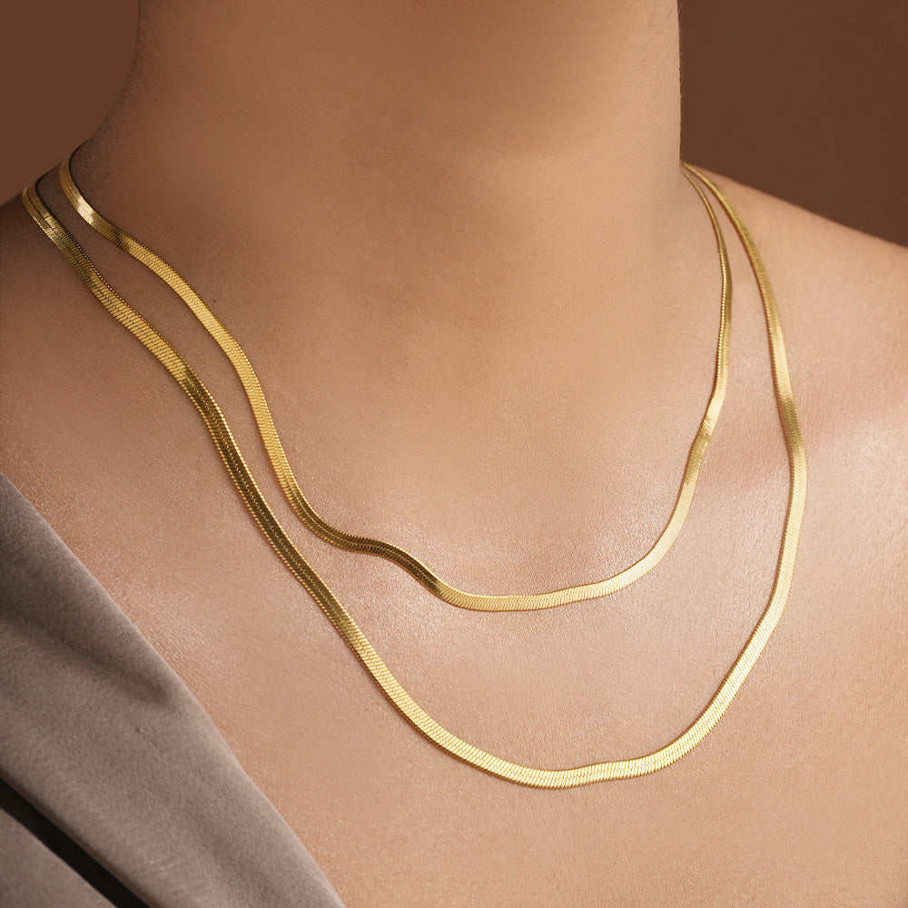 Gold Double-Layer Snake Chain Necklace