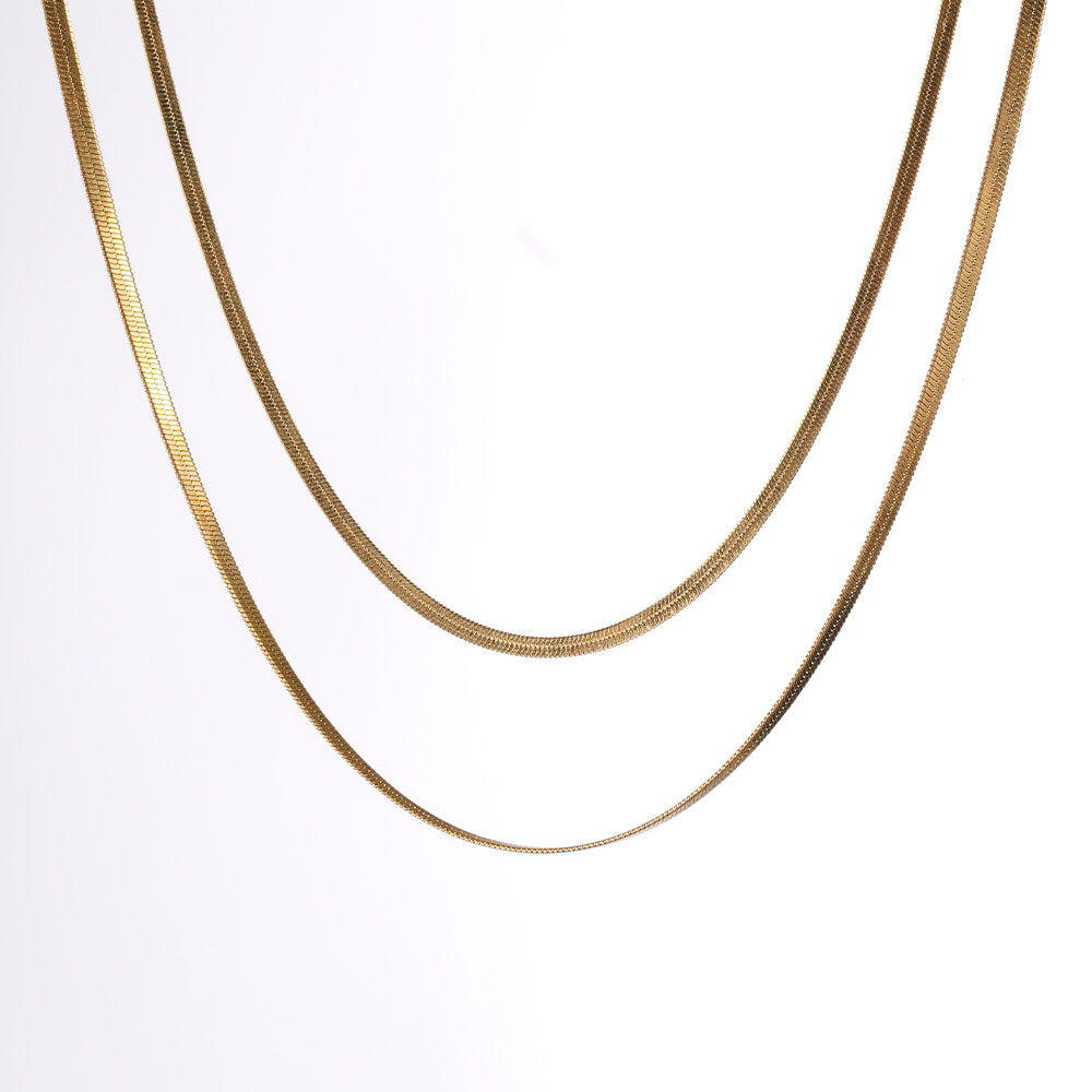 Gold Double-Layer Snake Chain Necklace