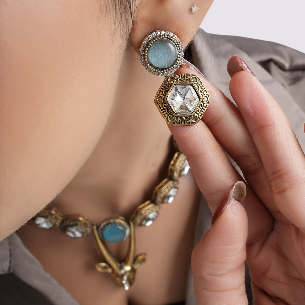 Deer-Themed Antique Necklace Set